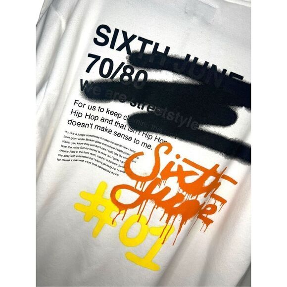 Sixth June Oversized Sweatshirt Graffiti Back Print - Men’s M - Picture 4 of 6